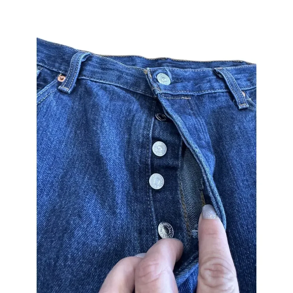 Levi's 501 Original Fit Men's Jeans Dark Wash Straight Leg Button Fly 38x34